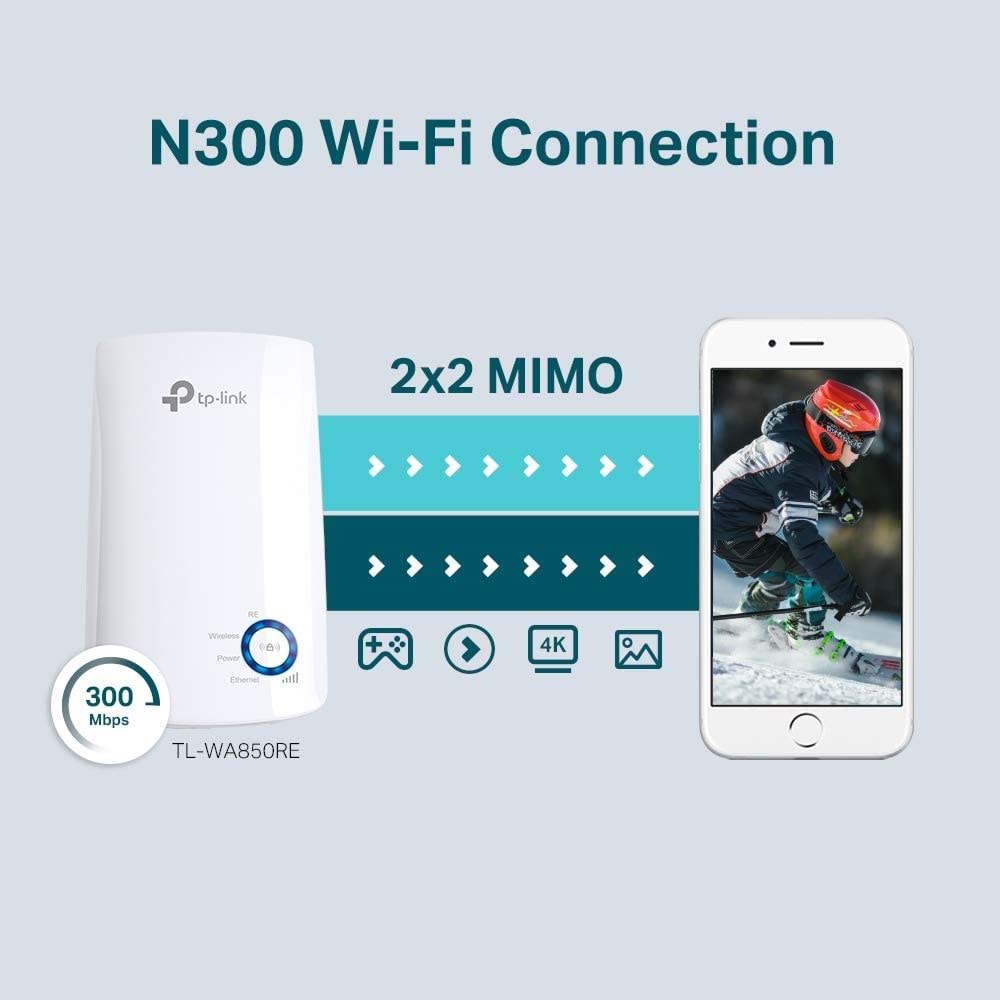 TP-Link TL-WA850RE 300mbps Kablosuz Priz Tasarım Menzil Arttırıcı