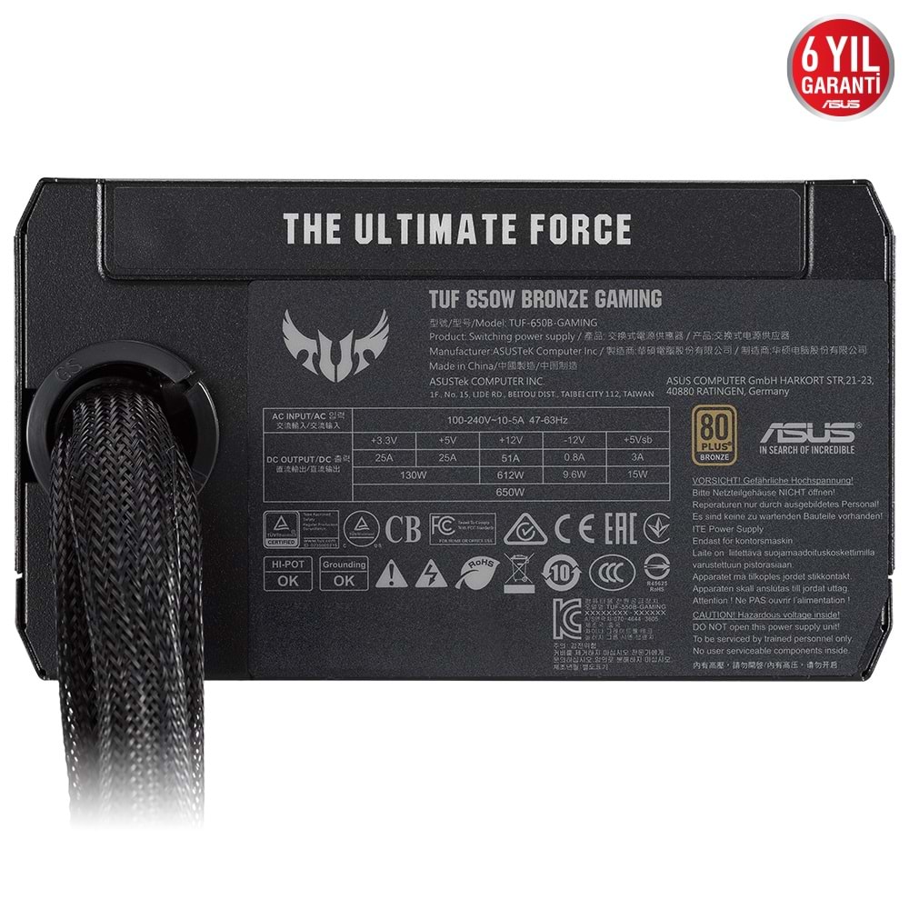 Asus TUF GAMING 650B 650W 80+ Bronze PSU Güç Kaynağı TUF-GAMING-650B