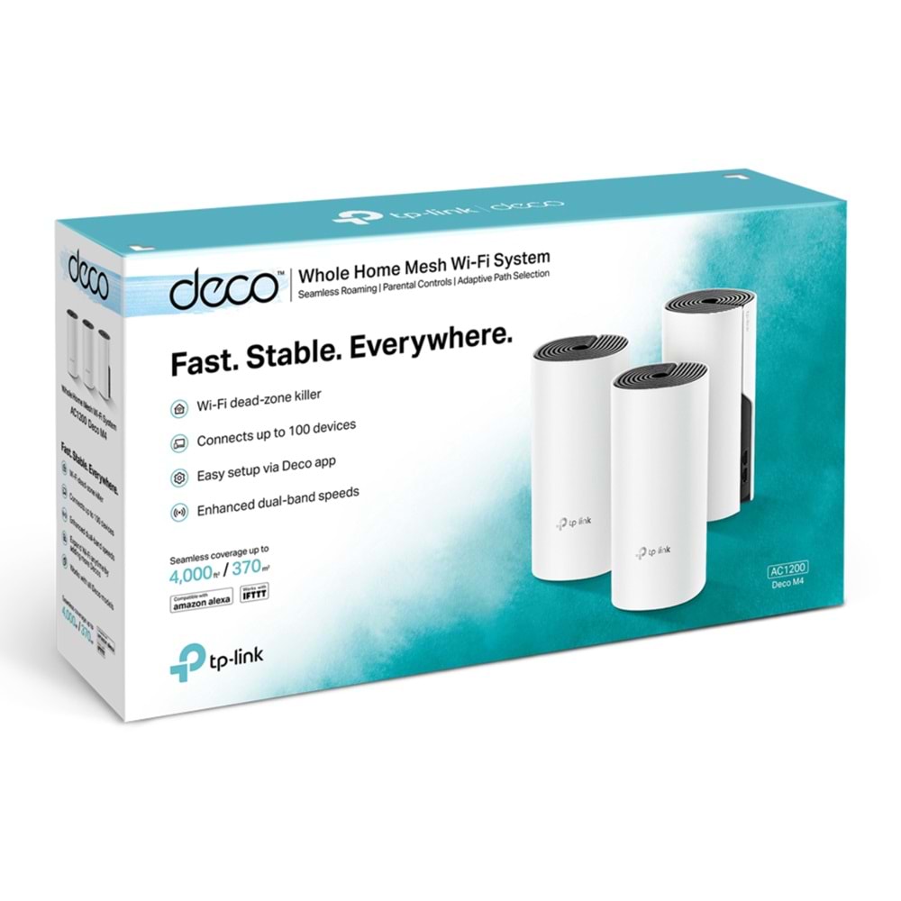 Deco M4 1200 Mbps 5 Ghz Wi-Fi Tüm Ev Mesh Sistemi ( 3'lü Paket )
