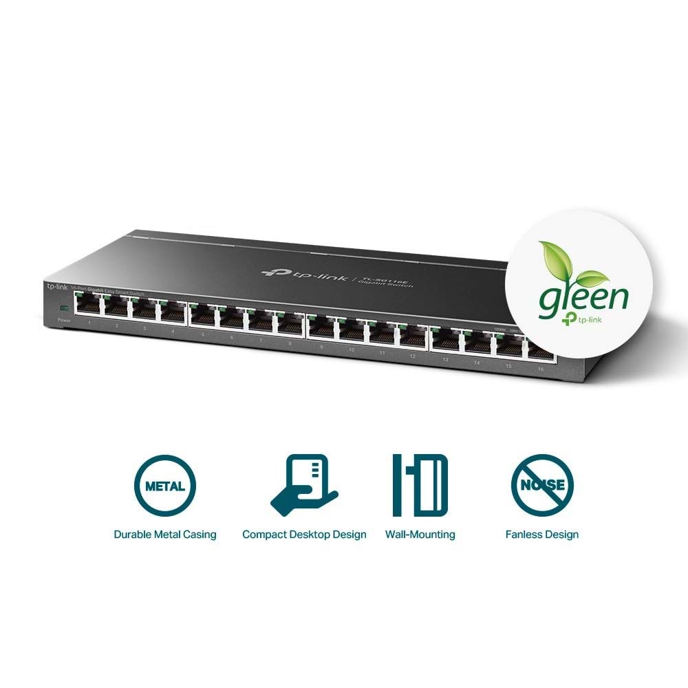 TP-Link TL-SG116E 16-Port 10/100/1000 Mbps Gigabit Unmanaged Pro Switch