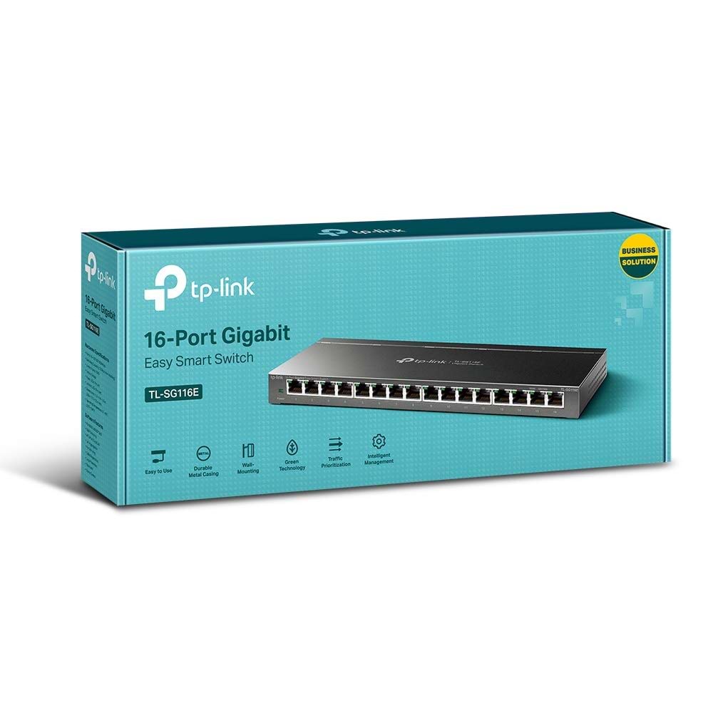 TP-Link TL-SG116E 16-Port 10/100/1000 Mbps Gigabit Unmanaged Pro Switch