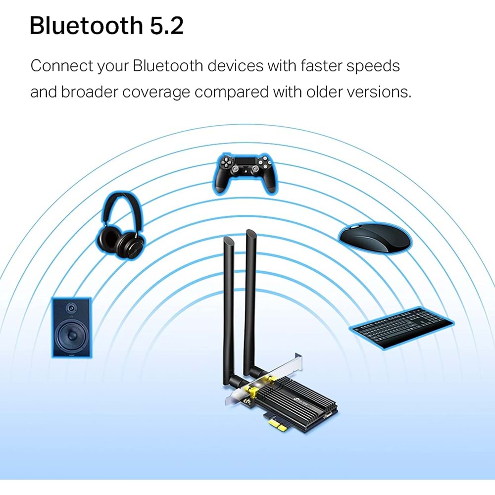 TP-Link Archer TX50E AX3000 Mbps Wi-Fi 6 Bluetooth 5.0 PCIe Adaptör