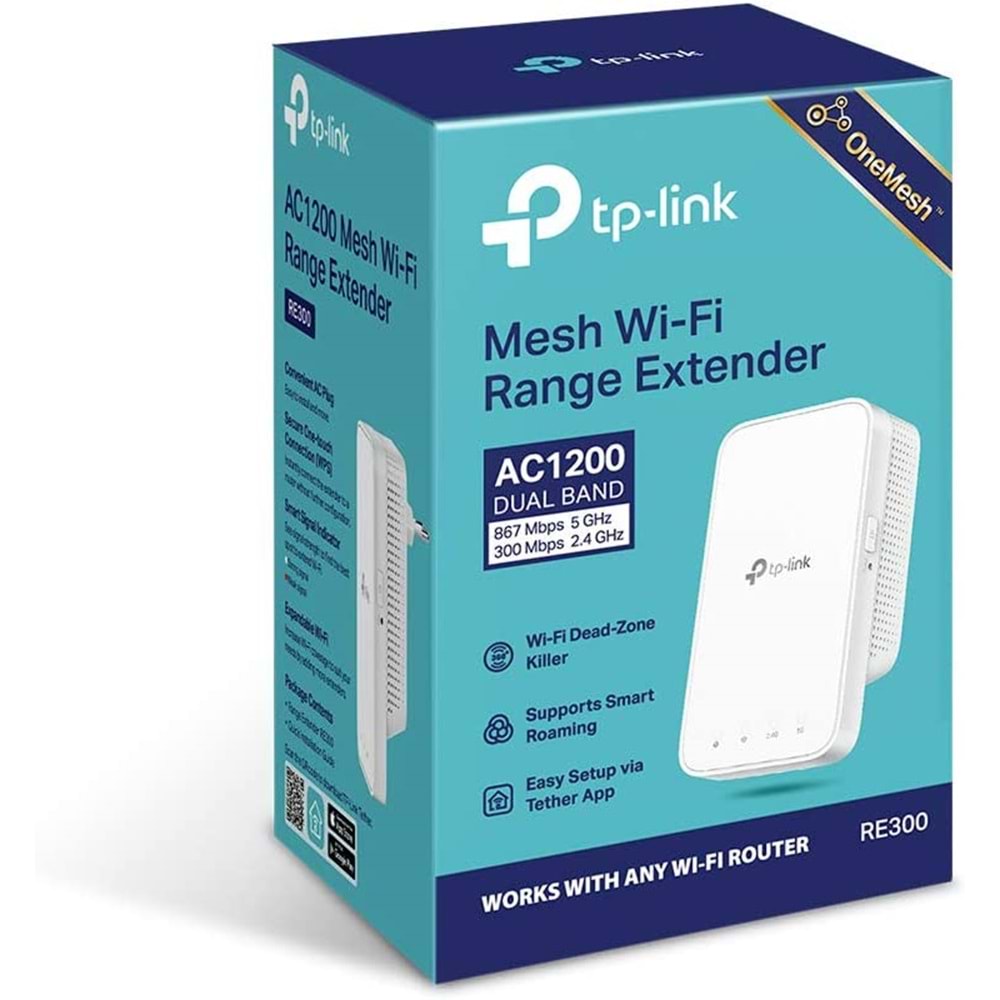 TP-Link RE300 AC1200 Mbps OneMesh Wi-Fi Menzil Genişletici