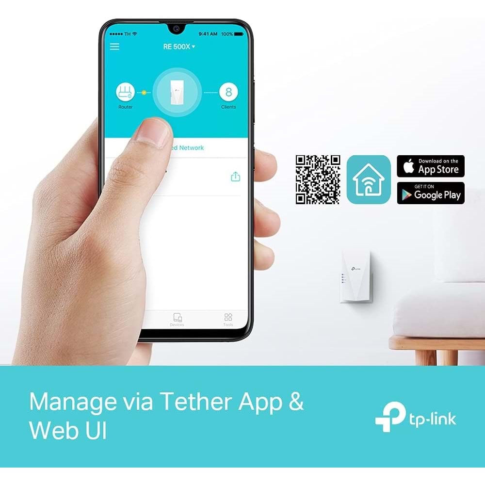 TP-Link RE500X AX1500 Mbps OneMesh Wi-Fi 6 Menzil Genişletici