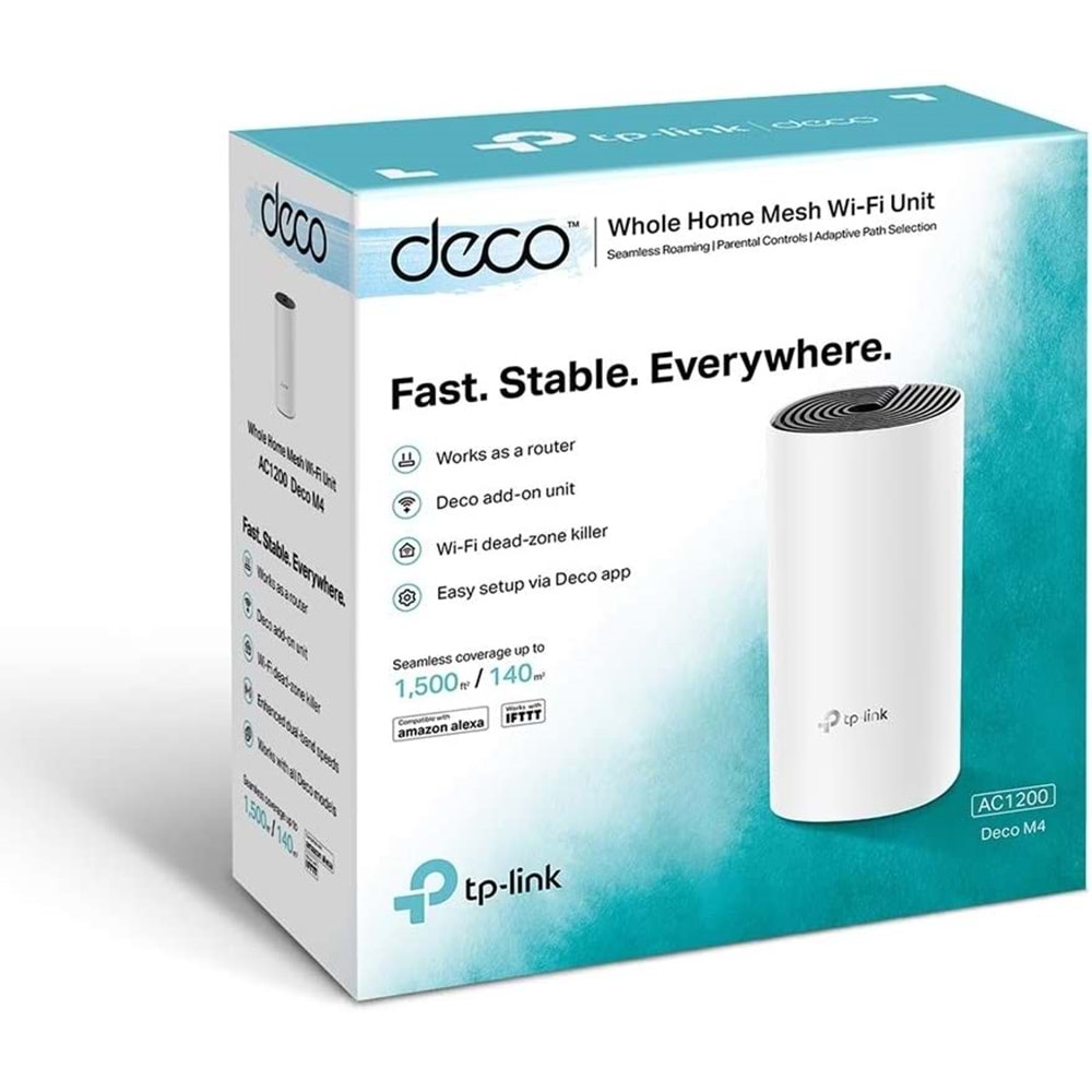 Deco M4 AC 1200 Mesh Tüm Ev Wi-Fi Sistemi ( 1’li Paket )