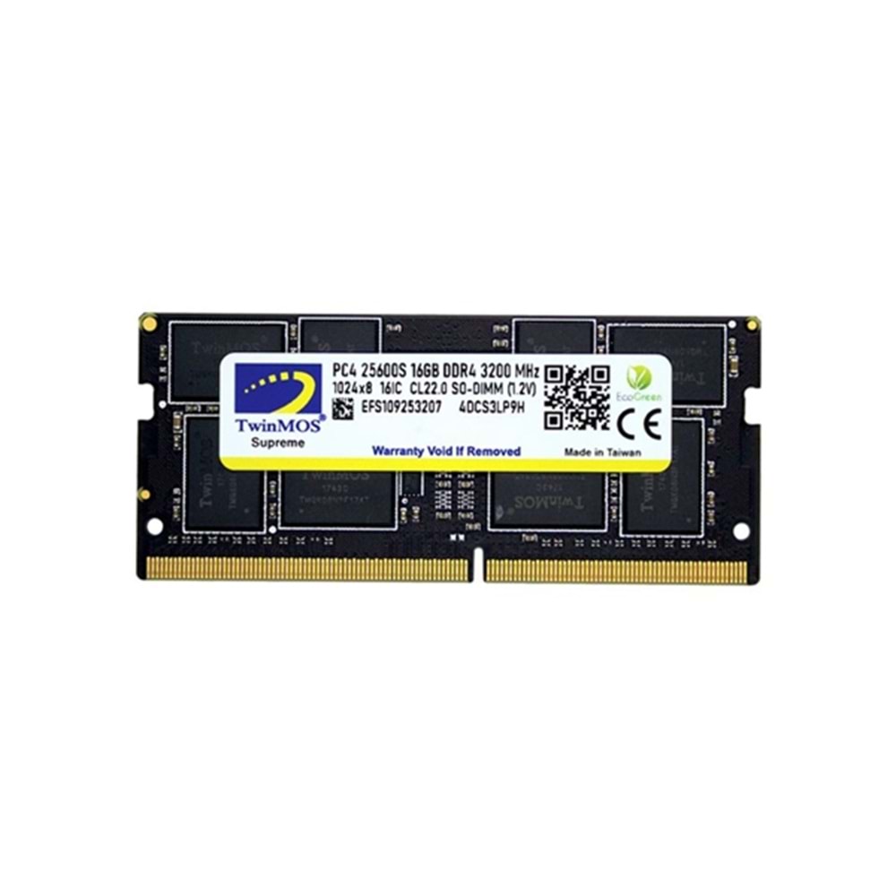 Twinmos 16 GB DDR4 3200 MHz Notebook Ram MDD416GB3200N