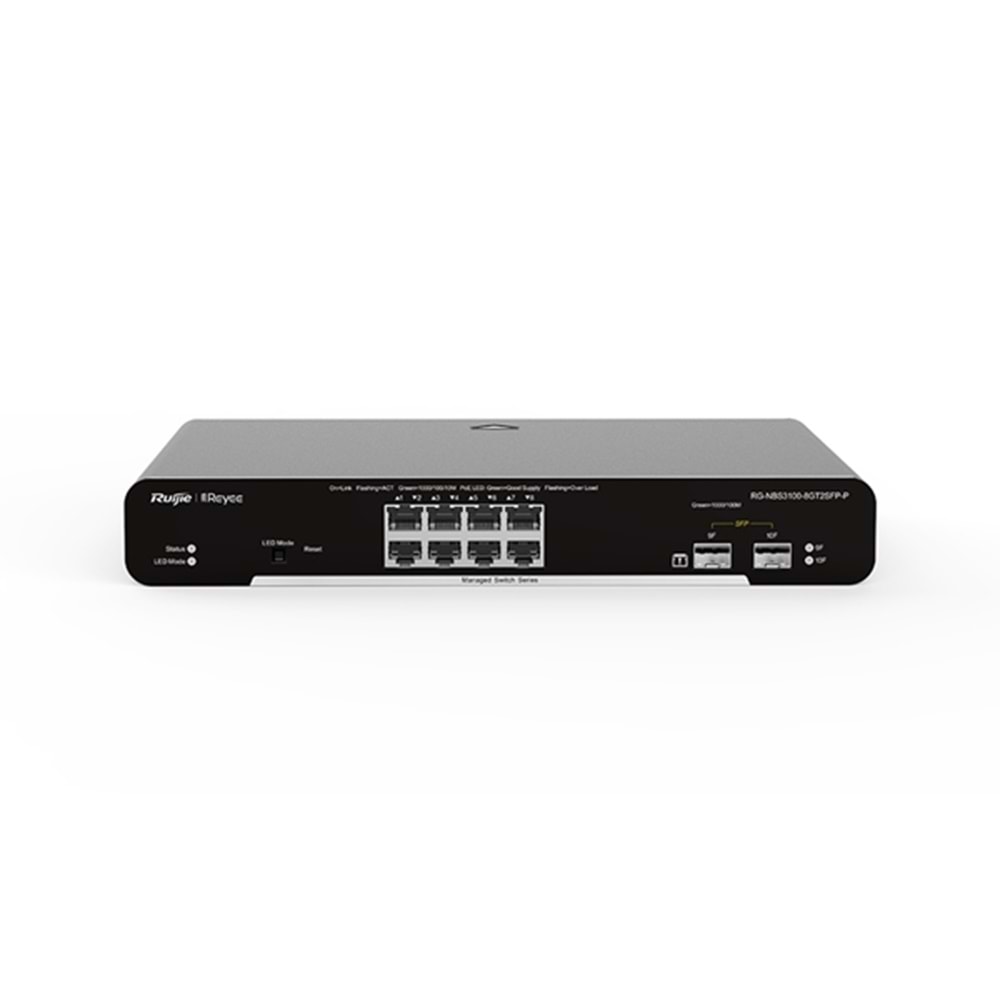 Ruijie Reyee RG-NBS3100-8GT2SFP-P 8 Port 10/100/1000 Mbps Gigabit Switch