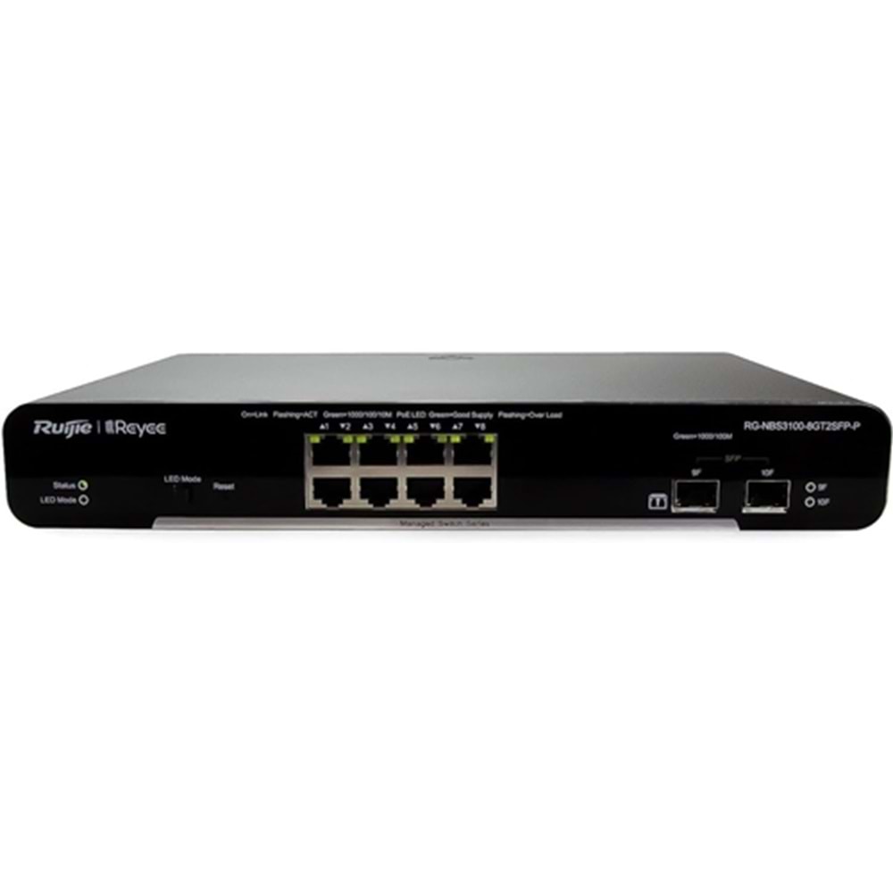 Ruijie Reyee RG-NBS3100-8GT2SFP-P 8 Port 10/100/1000 Mbps Gigabit Switch