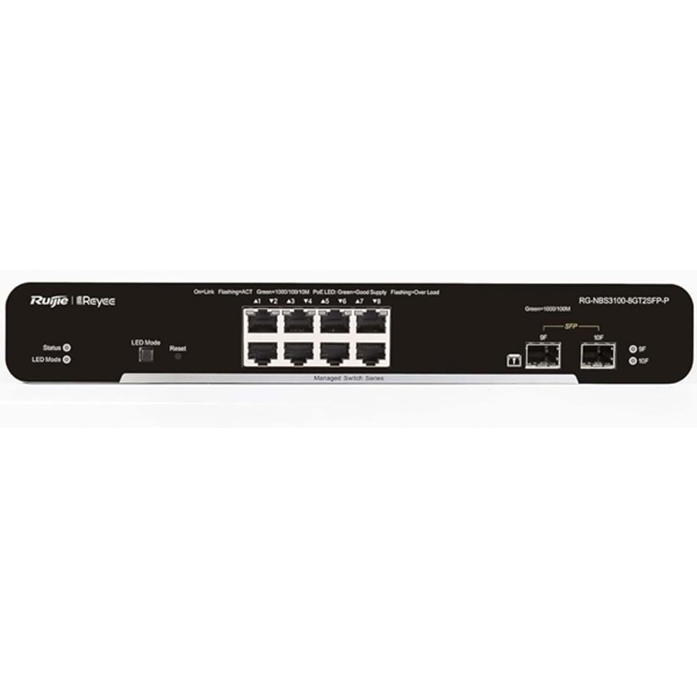 Ruijie Reyee RG-NBS3100-8GT2SFP-P 8 Port 10/100/1000 Mbps Gigabit Switch