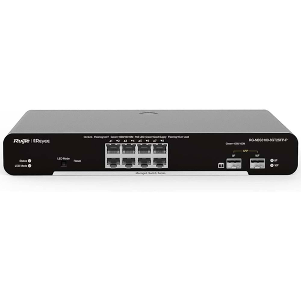 Ruijie Reyee RG-NBS3100-8GT2SFP-P 8 Port 10/100/1000 Mbps Gigabit Switch
