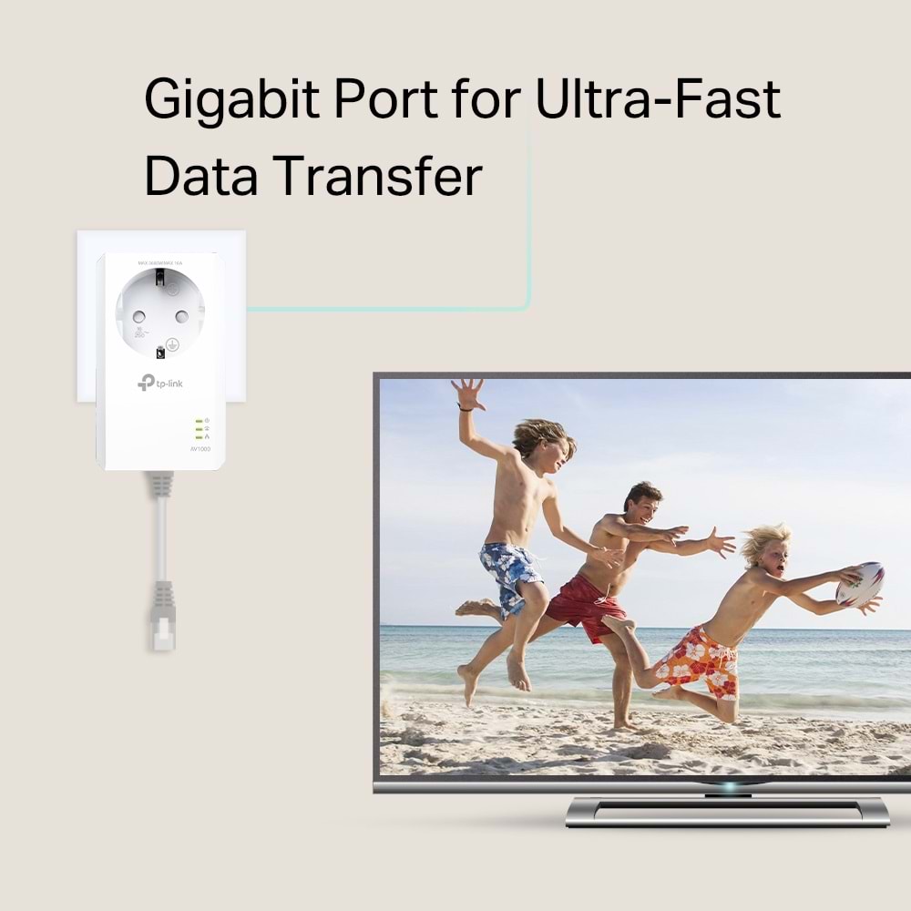 TP-Link TL-PA7017P KIT AV1000 Gigabit Passthrough Powerline Başlangıç Kiti