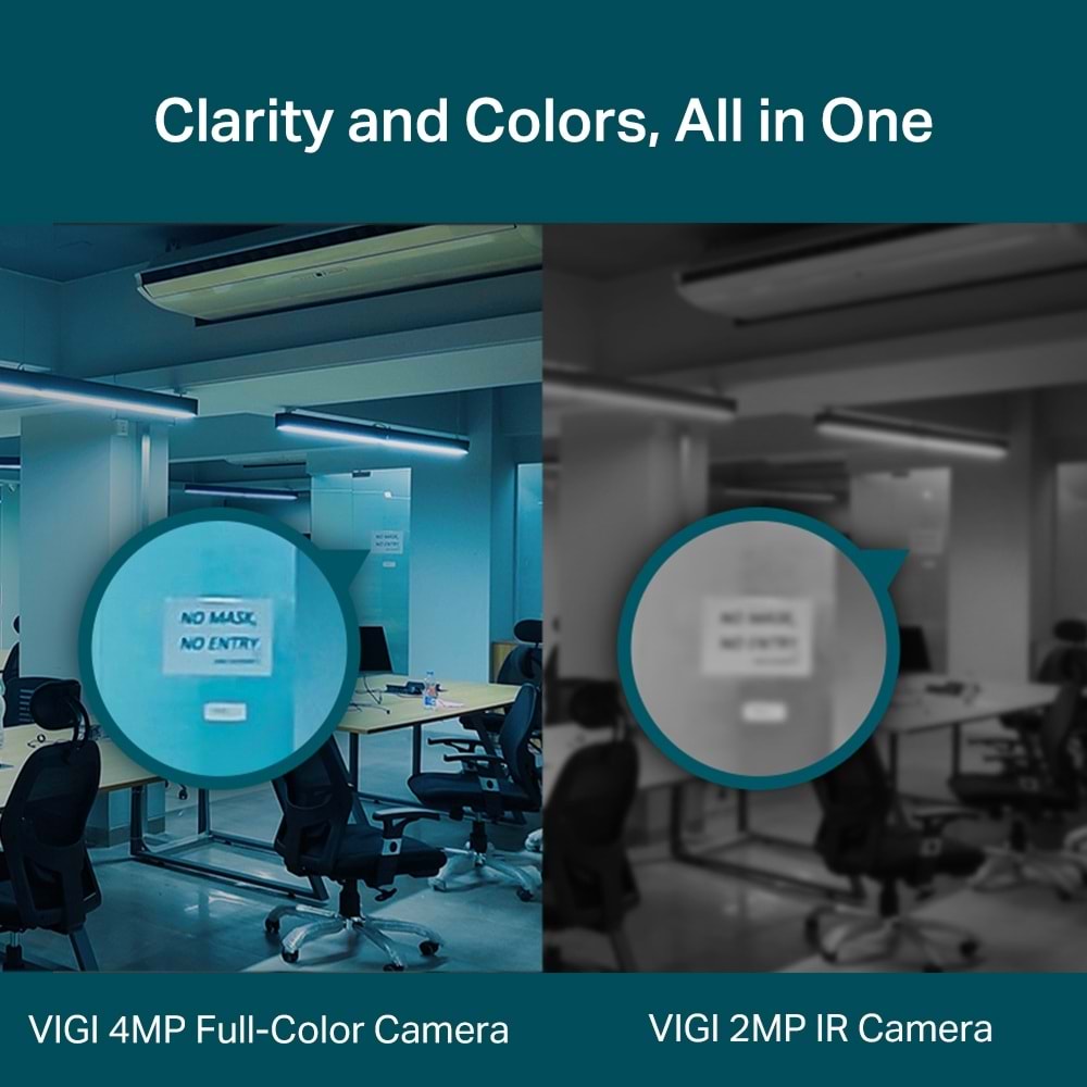 VIGI C440 V2 4mm 4MP Full-Color Dome IP Güvenlik Kamerası Çift Yönlü Ses, Koridor Modu