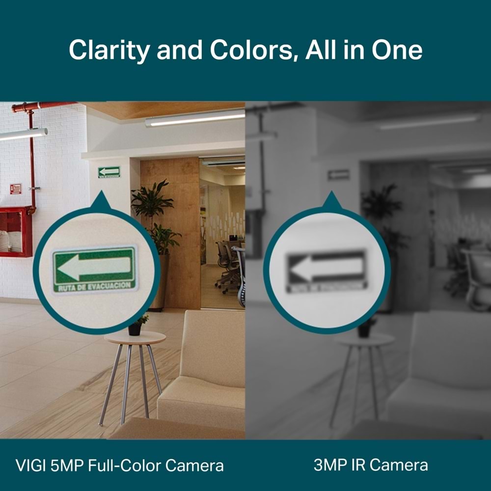 VIGI C450 2.8mm 5MP Full-Color Dome IP Güvenlik Kamerası (İki Yönlü Ses, Koridor Modu)