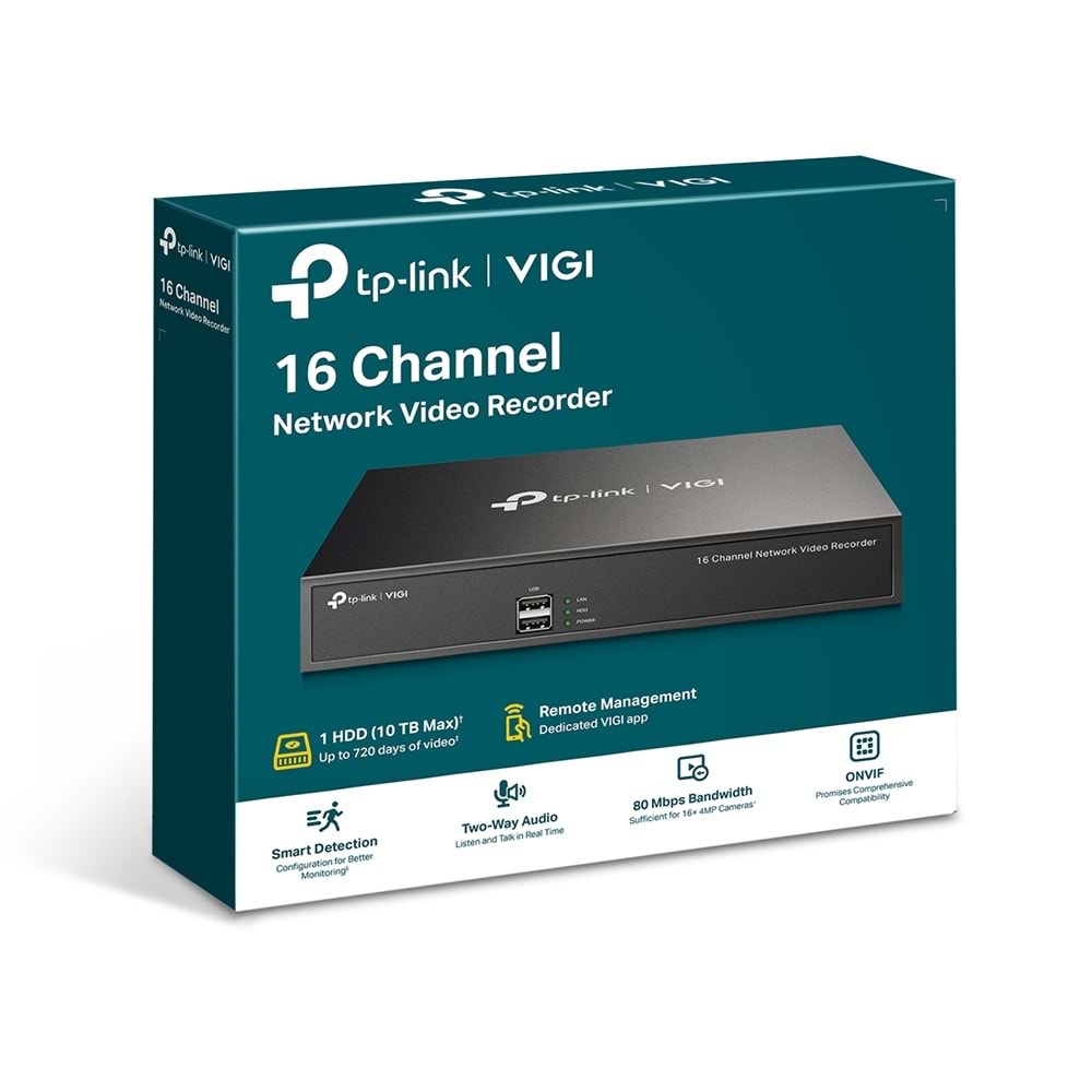 VIGI NVR1016H 16 Kanal NVR Kayıt Cihazı H.265+ 4K