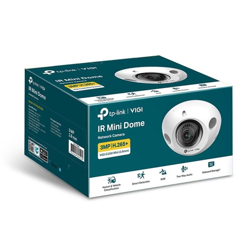 VIGI C230I Mini 2.8mm 3MP IR Mini Dome IP Güvenlik Kamerası (1/2.8