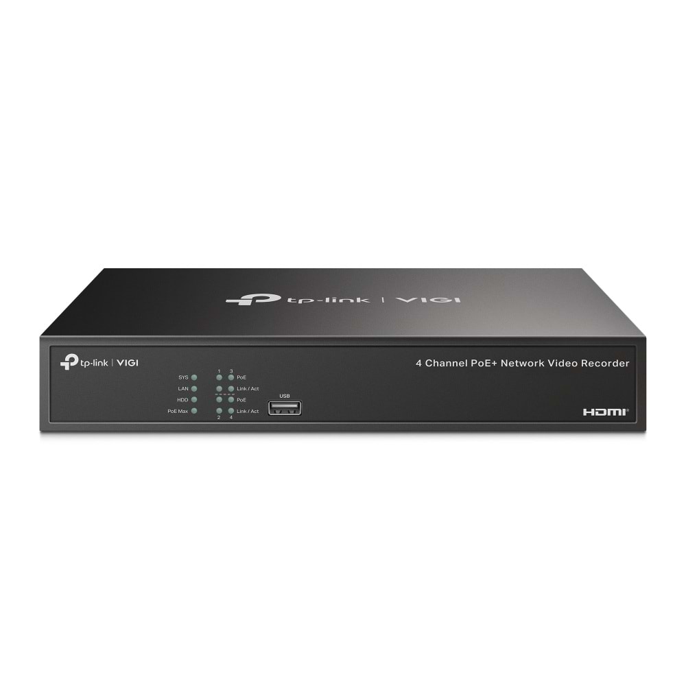 VIGI NVR1004H-4P 4 Kanal ONVIF NVR Kayıt Cihazı H.265+ 4K PoE 53W