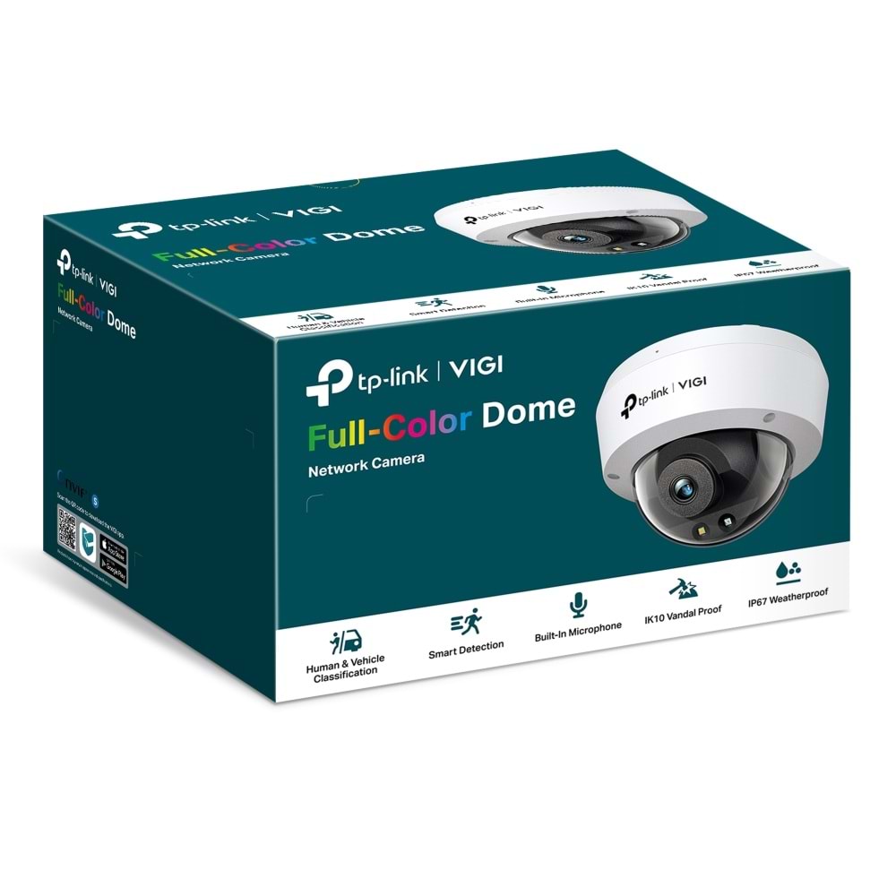 VIGI C230 4mm 3MP Full-Color Dome IP Güvenlik Kamerası ( Dahili Mikrofon, IK10 )