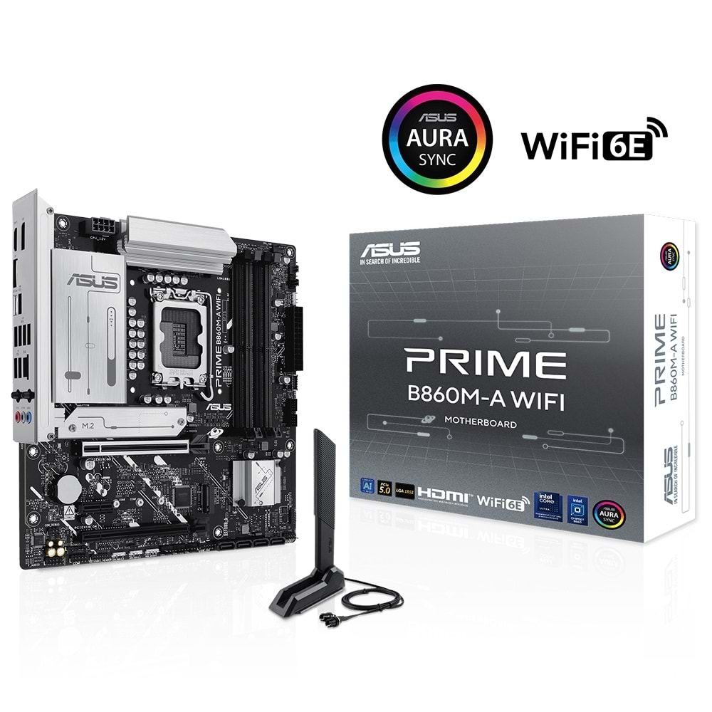 Asus PRIME B860M-A Wi-Fi Intel B860 8666 MHz (OC) DDR5 Soket LGA1851 mATX Anakart