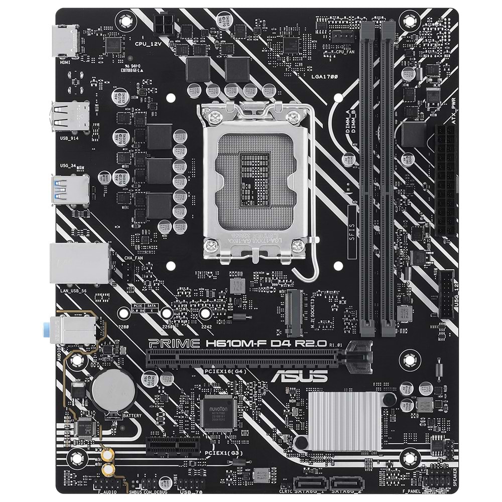 Asus PRIME H610M-F D4 R2.0 H610 DDR4 M.2 HDMI PCI 4.0 1700p Anakart
