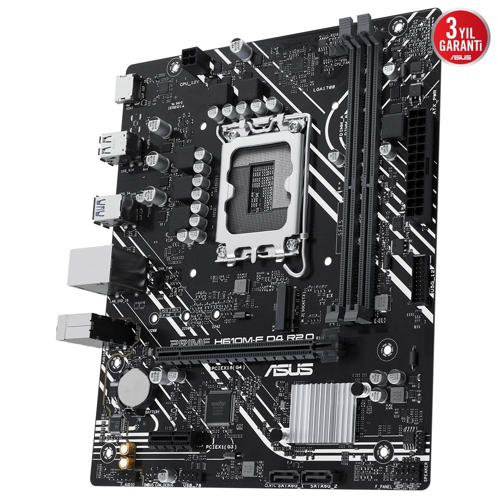 Asus PRIME H610M-F D4 R2.0 H610 DDR4 M.2 HDMI PCI 4.0 1700p Anakart
