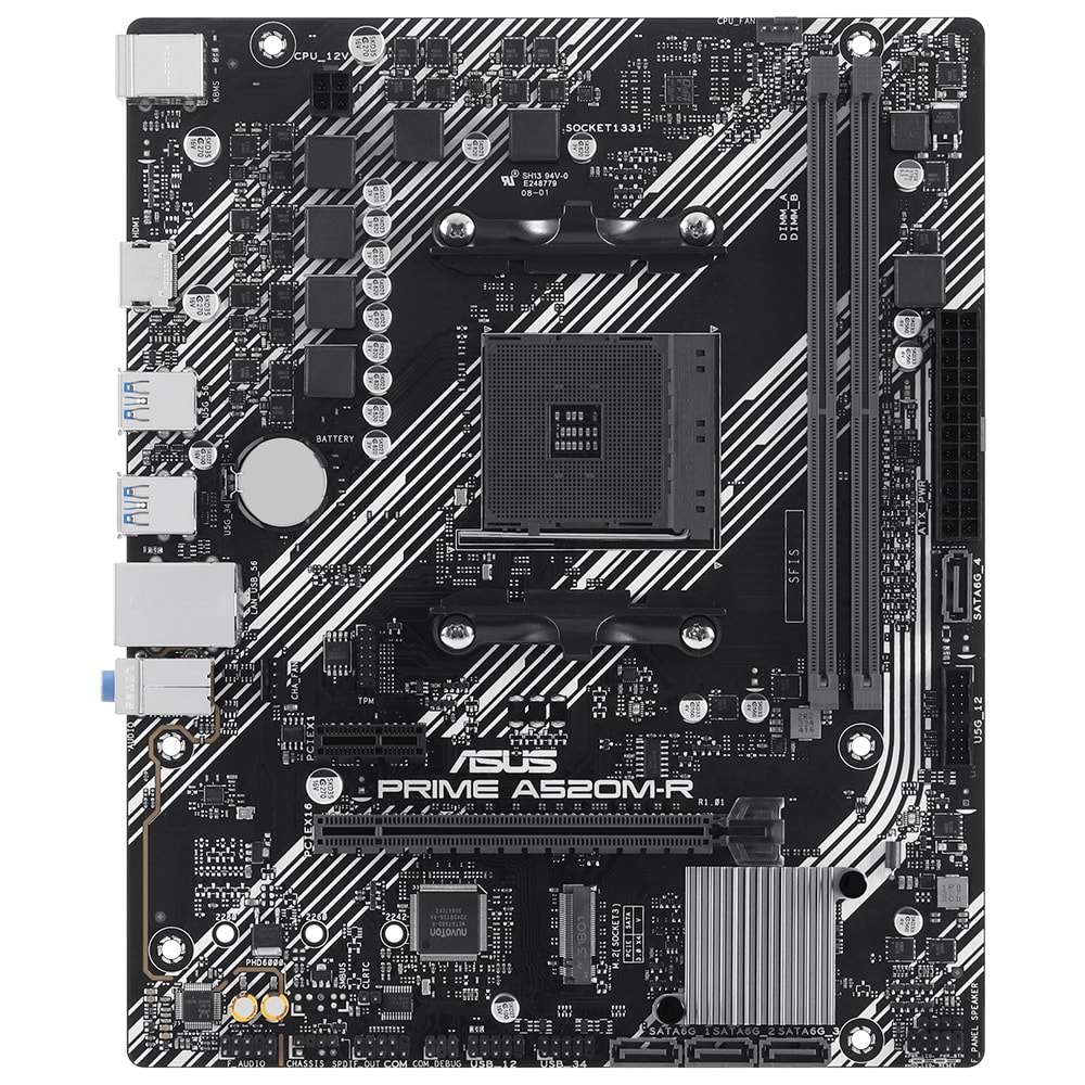 Asus PRIME A520M-R AMD A520 5100 MHz (OC) DDR5 Soket AM4 mATX Anakart