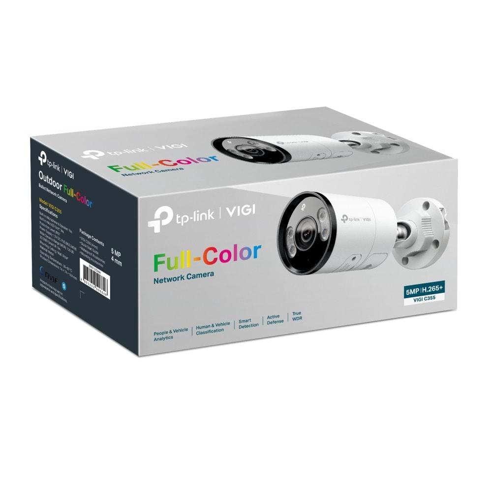 VIGI C355 5MP 2.8mm Full Color Gece Renkli Bullet Güvenlik Kamerası Dahili Mikrofon