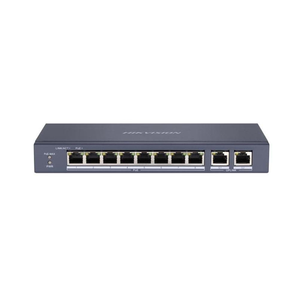 Hikvision DS-3E0310P-E/M(B) 8 Port PoE (60W) 10/100Mbps + 2GE Uplink Switch