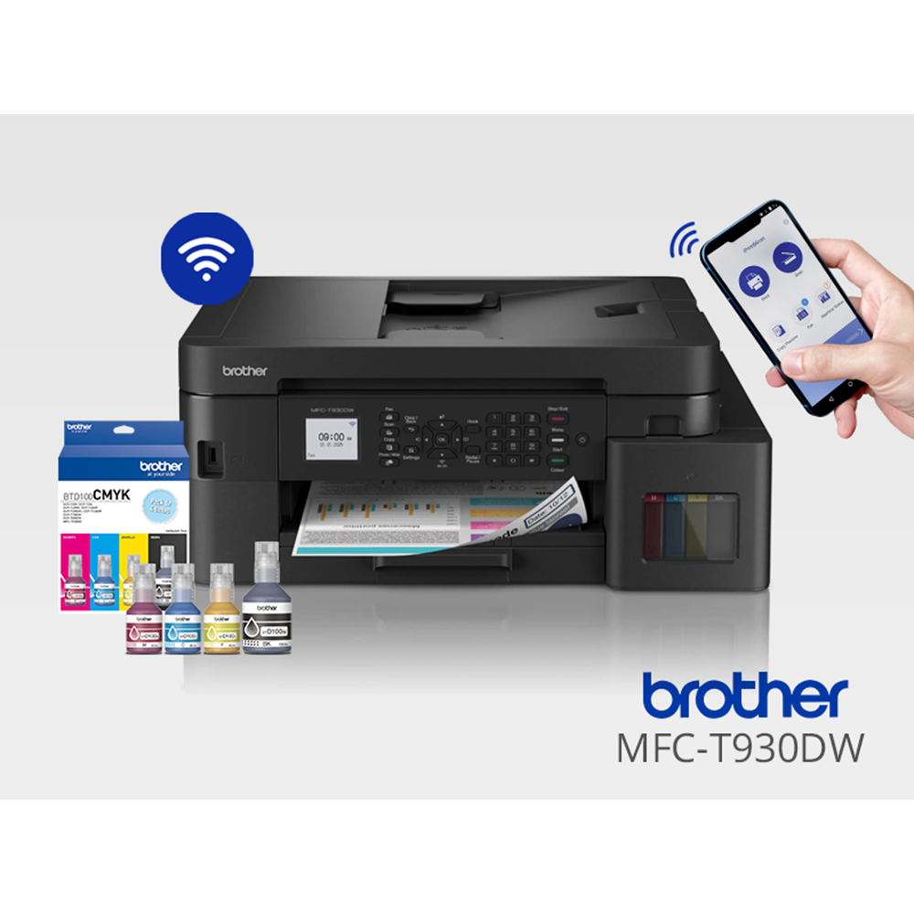 Brother MFC-T930DW Çok Fonksiyonlu Faks / ADF / Dubleks Kablosuz Mürekkep Tanklı Yazıcı