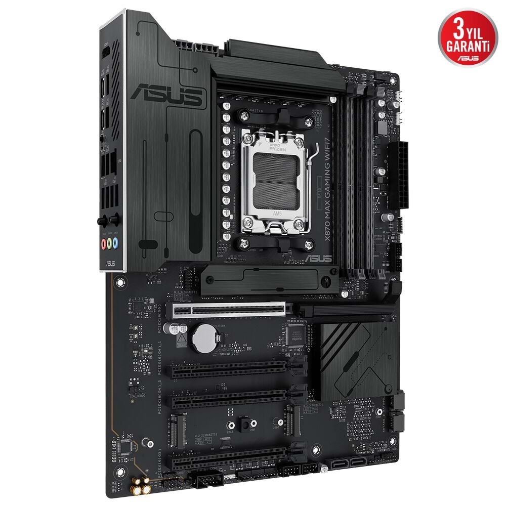 Asus X870 MAX GAMING Wi-Fi 7 Amd X870 Am5 Ddr5 8000 Hdmı 2xusb4 3x Anakart