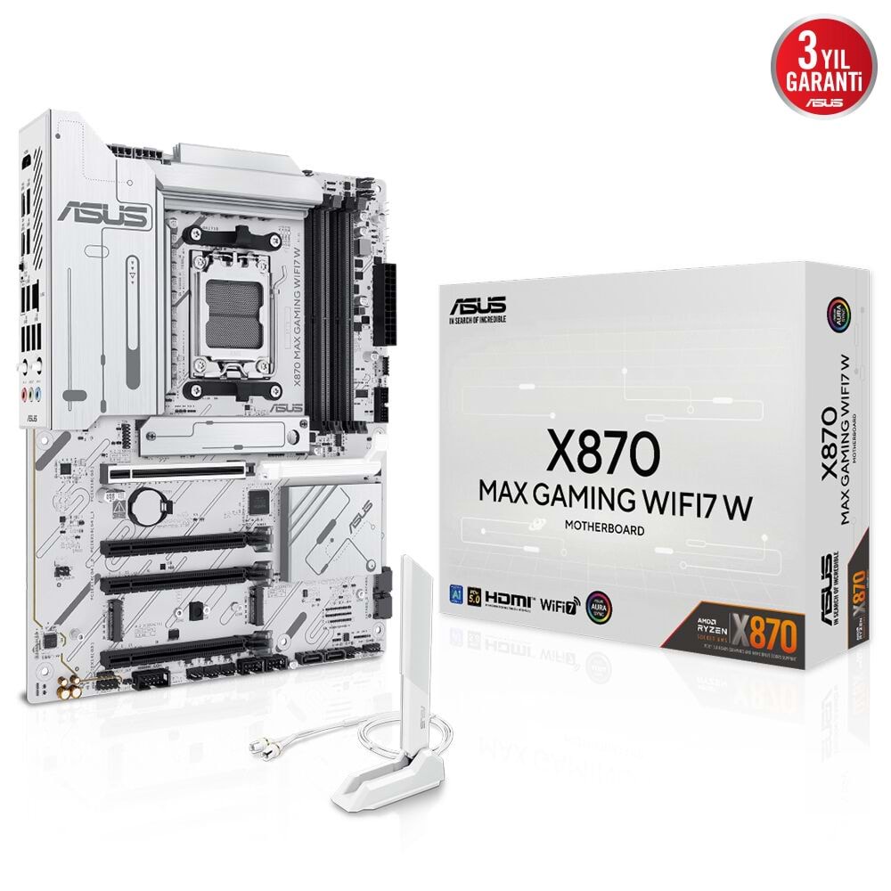 Asus X870 MAX GAMING Wi-Fi 7 W Amd X870 Am5 Ddr5 8000 Hdmı 2xusb4 Anakart