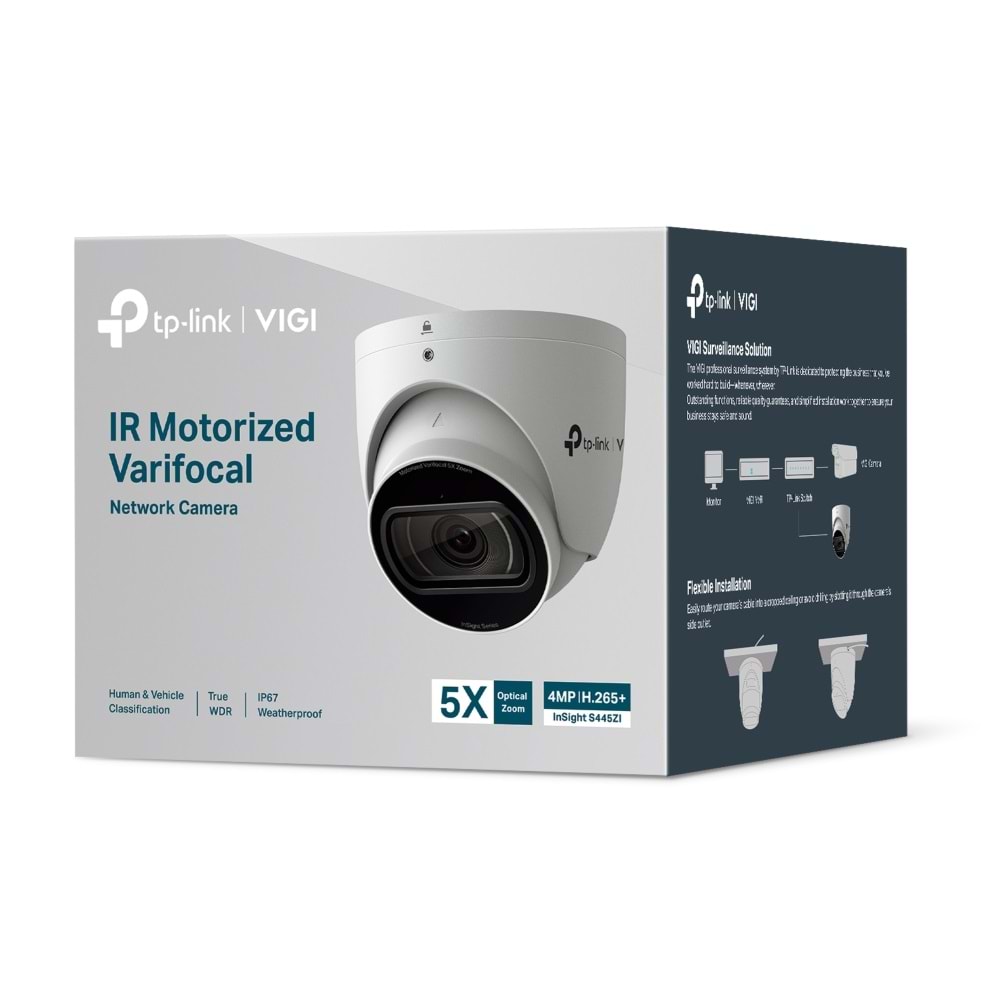 VIGI InSight S445ZI 4MP, 2.7-13.5mm, Motorized IR Turret Güvenlik Kamerası (H.265+,IK10)