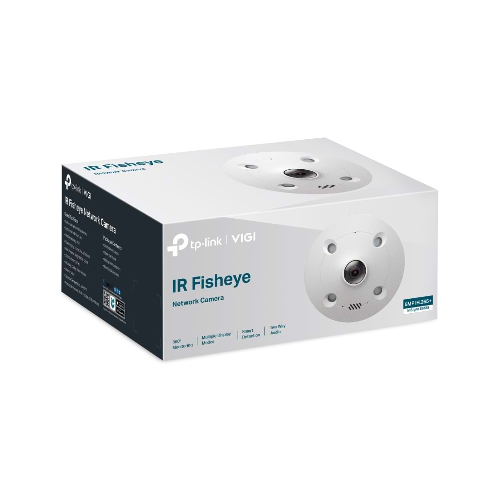 VIGI InSight S655I 5MP, 1.44mm, IR Fisheye Güvenlik Kamerası (Çift Yön Konuşma, IK10)