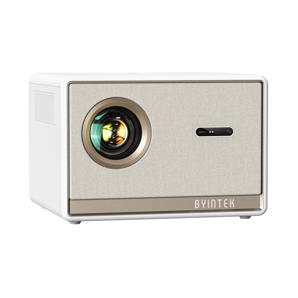 Byintek T5 Max Projeksiyon Cihazı, Lisanslı Google TV, Full HD 1080P, 1000 ANSI Lümen, HDR10, Otomatik Odaklama, Otomatik Trapez Düzeltme, Wi-Fi, Bluetooth 5.0, Sızdırmaz Optik Motor