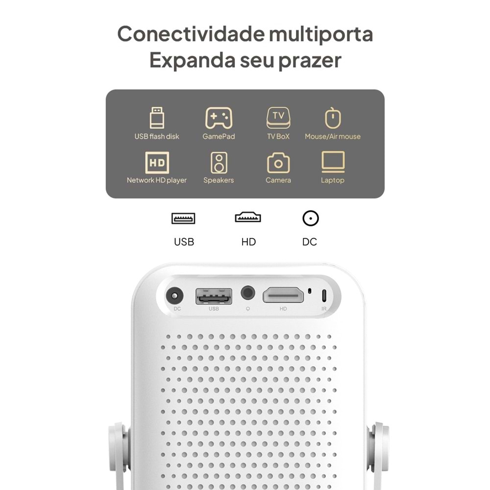 Byintek A15 Mini Taşınabilir Projeksiyon Cihazı, Android 14, Otomatik Odaklama, 100° Döndürülebilir Stand, 5G WiFi 6, Bluetooth 5.4, 300 ANSI Full HD, Ev Sineması