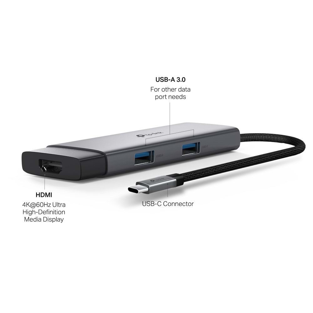 TP-Link UH5020C Type C Port 5'i Bir Arada Usb-c Hub Gri