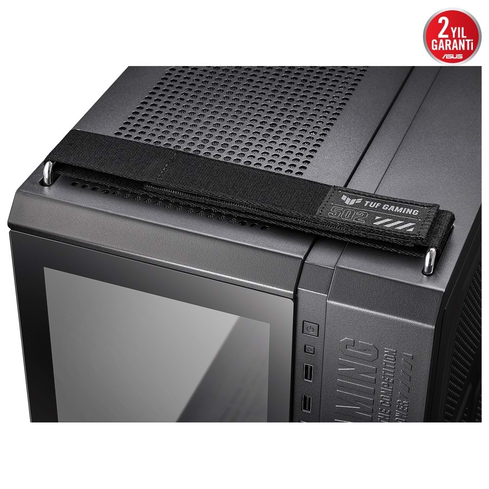 Asus TUF GAMING GT502 PLUS TG 4X A-RGB Fanlı Panaromik Temperli Cam Siyah ATX Gaming Kasa
