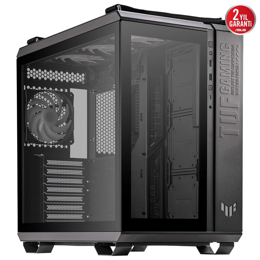 Asus TUF GAMING GT502 PLUS TG 4X A-RGB Fanlı Panaromik Temperli Cam Siyah ATX Gaming Kasa