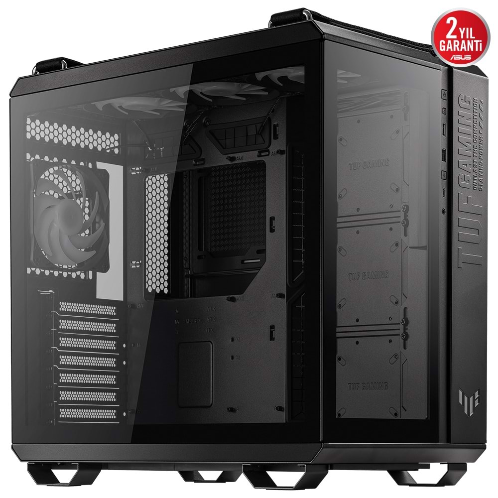 Asus TUF GAMING GT502 PLUS TG 4X A-RGB Fanlı Panaromik Temperli Cam Siyah ATX Gaming Kasa