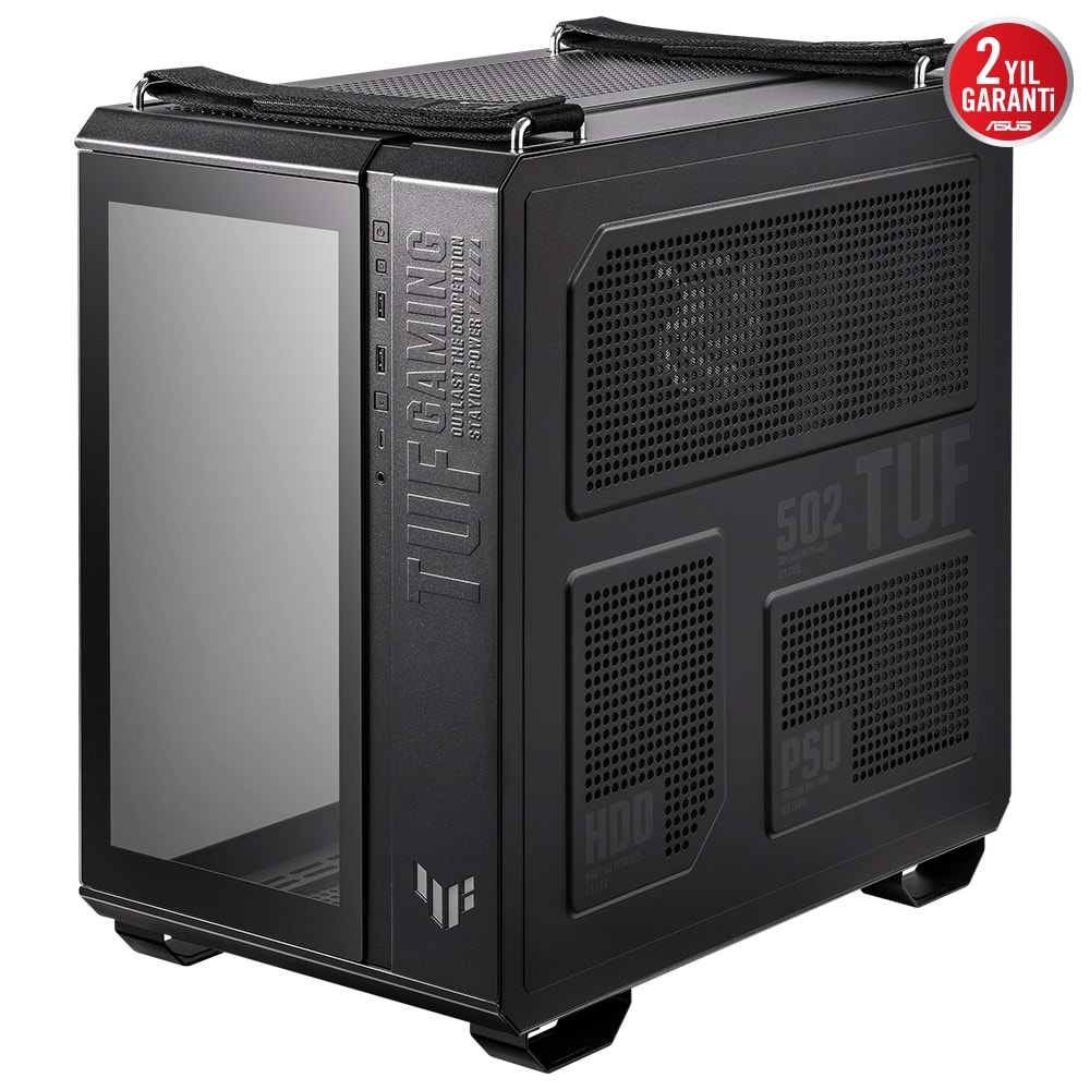 Asus TUF GAMING GT502 PLUS TG 4X A-RGB Fanlı Panaromik Temperli Cam Siyah ATX Gaming Kasa
