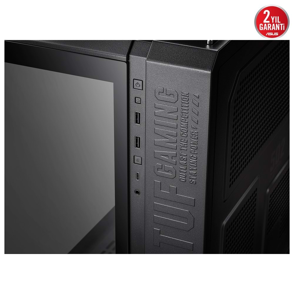 Asus TUF GAMING GT502 PLUS TG 4X A-RGB Fanlı Panaromik Temperli Cam Siyah ATX Gaming Kasa