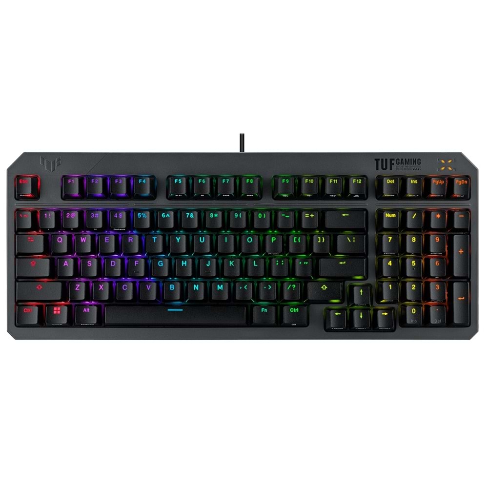Asus TUF GAMING K3 RD/TR Gen II Red Switch Kablolu Türkçe RGB Optik Mekanik Gaming Klavye