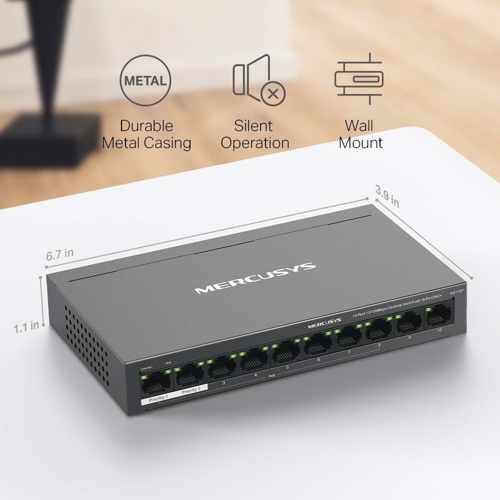 Mercusys MS110P 10 Port Desktop Switch