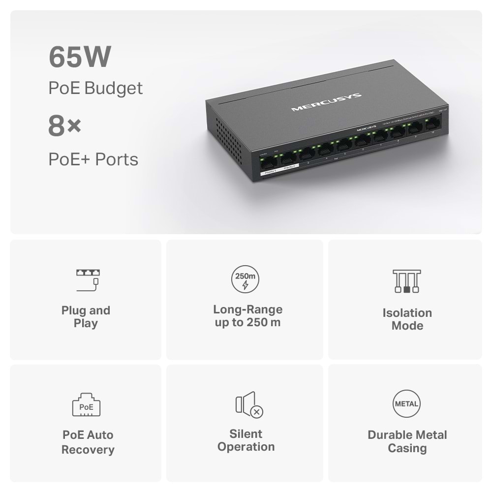 Mercusys MS110P 10 Port Desktop Switch