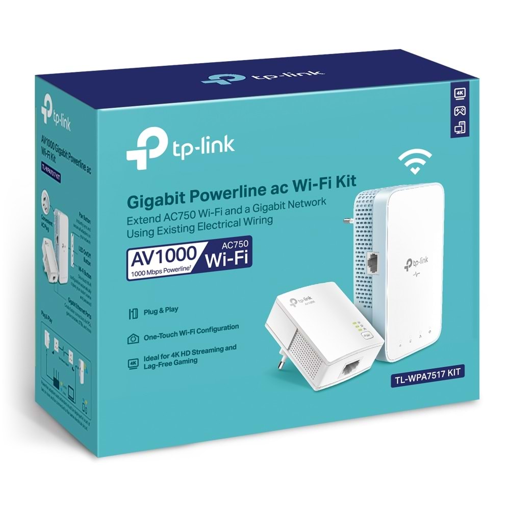 TP-Link TL-WPA7517 KIT AV1000 Gigabit Powerline AC750 Wi-Fi Kit