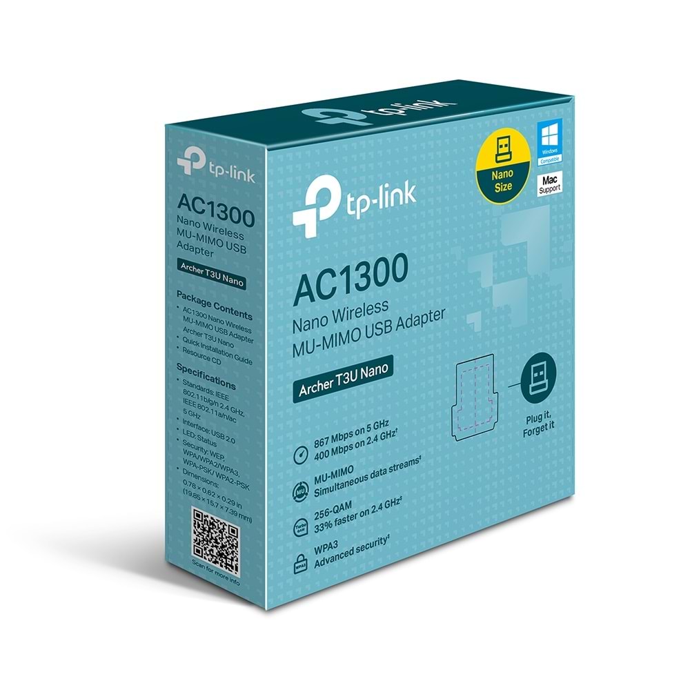TP-Link Archer T3U Nano AC1300 Dual Band Wi-Fi USB Adaptör
