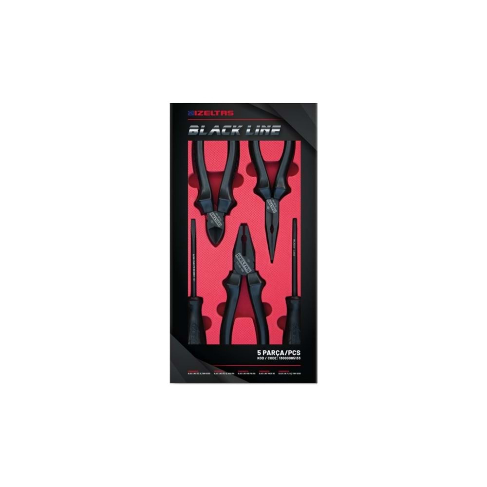 İzeltaş 1300 Black Line Pense Tornavida Set 5 Parça 13000005133