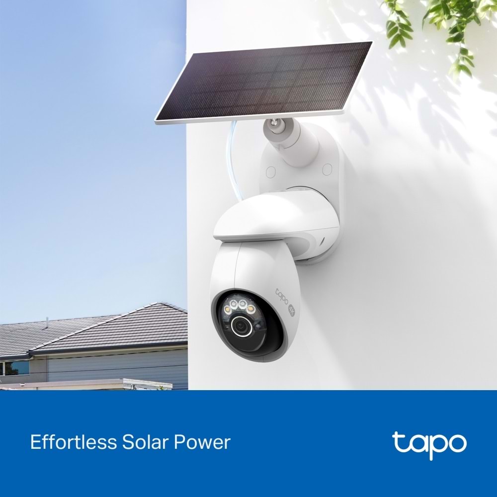 Tapo TC92 KIT 4K 8MP 360° AI Wi-Fi Güneş Enerjili Güvenlik Kamerası