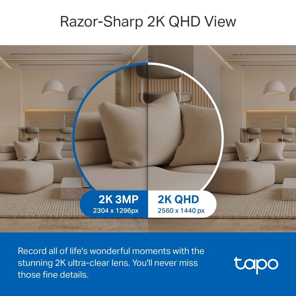 Tapo TC72 2K 4MP QHD Yapay Zekalı Wi-Fi Güvenlik Kamerası (Pan/Tilt)