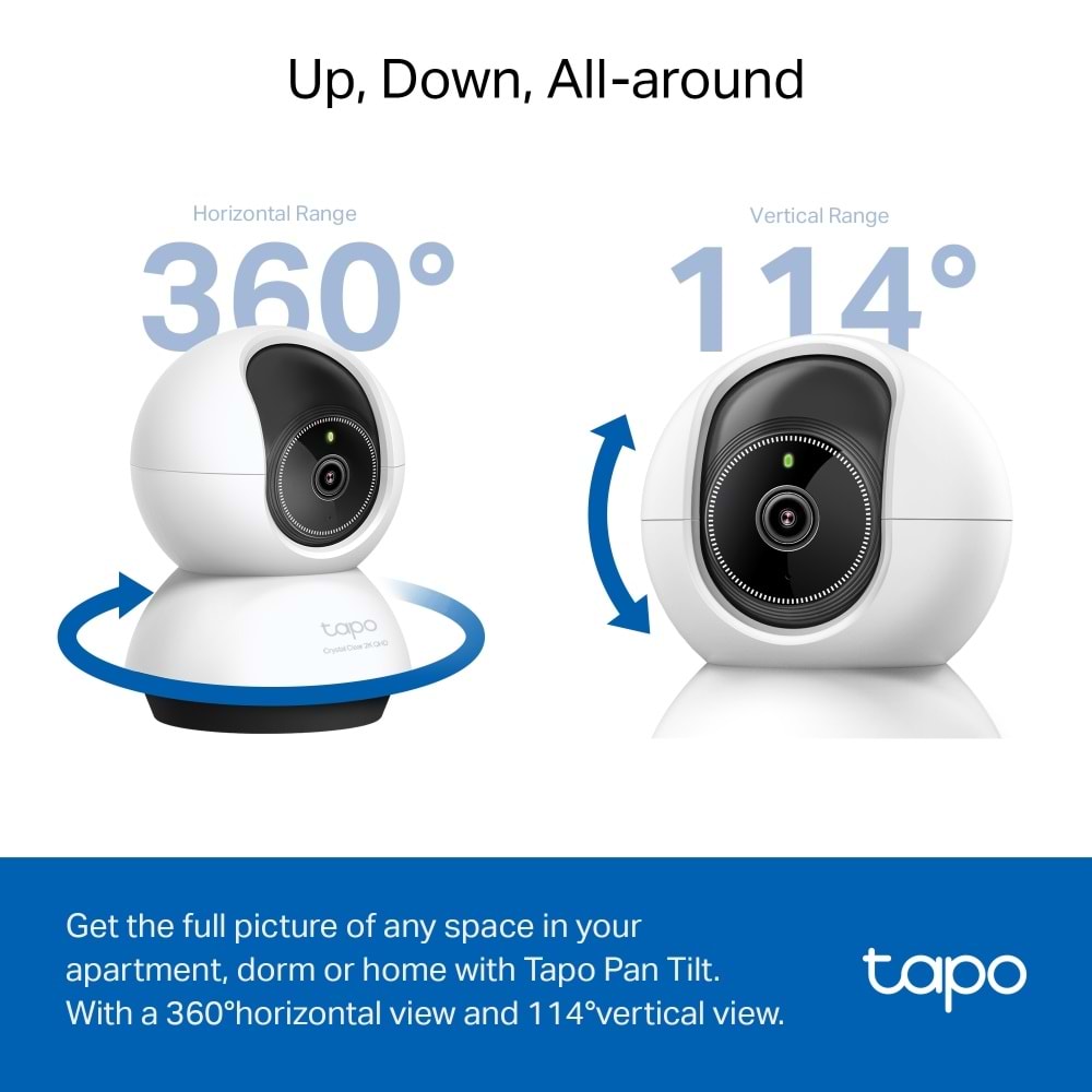 Tapo TC72 2K 4MP QHD Yapay Zekalı Wi-Fi Güvenlik Kamerası (Pan/Tilt)