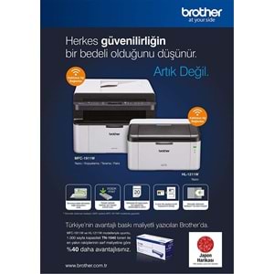 Brother MFC-1911W Lazer Yazıcı Tarayıcı Fotokopi Faks Wi-Fi